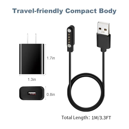 Fast Wall Charger for PLAUD Note AI Recorder Gen 1 & Note Pro, Magnetic Charging Cable with USB Power Adapter, Replacement Magnetic Cord for Plaid Smart Voice Recorder, Charger for Plaid, 3.3FT image 5