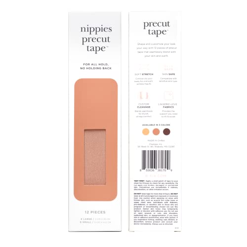 Image of Nippies Precut Tape (12 Pieces) - Boob Tape - Soft Stretch, Skin Safe, Custom Cleavage, Lingerie-Level Support