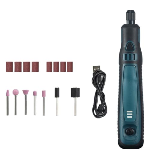Kit de herramientas giratorias inalámbricas con batería de litio de 3.6 V, papel de lija, brocas para tallado fino, molienda, pulido y proyectos detallados de bricolaje (15 piezas)