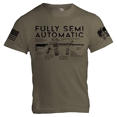 Full Semi Automatic Comedic Diagram for The Haters - Funny Unisex T- Shirt for Men and Women X-Large Olive Cover