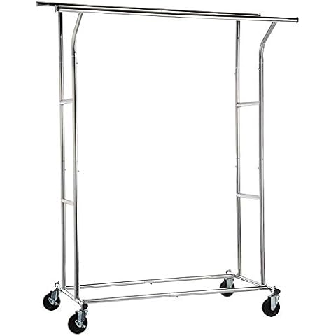Amazon Basics - Soporte de doble riel para ropa, Cromo Cover