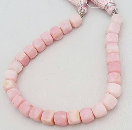 Perles cube en opale rose naturelle à offrir pour confectionner un bijou personnalisé unique