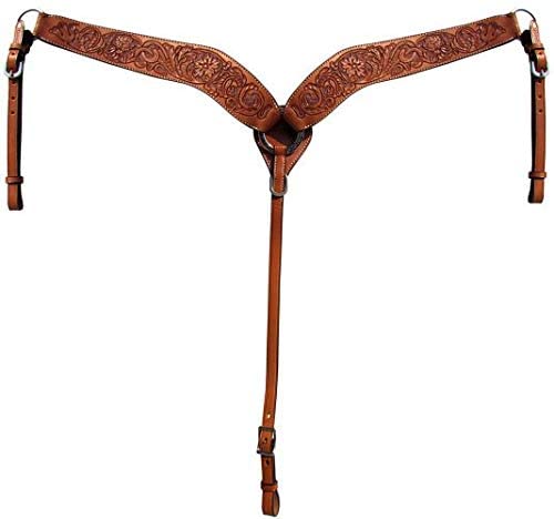 Showman Argentina Cow Leather Floral Tooled Contoured Breast Collar! New Horse Tack! #TOP19