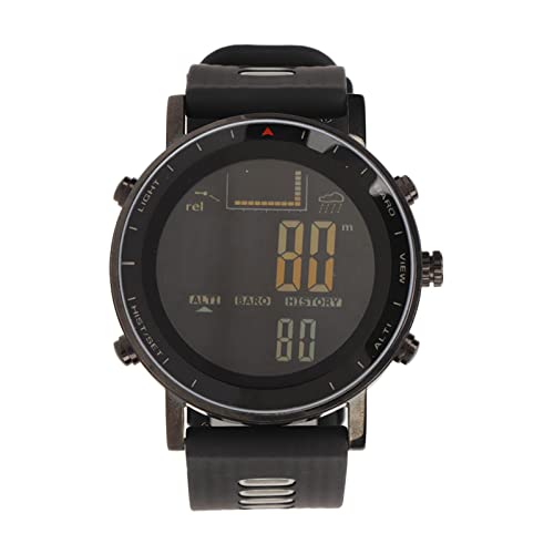 TUORE Orologio Multifunzionale, Orologio Elettronico con Misuratore di Altezza Che Rileva la Pressione dell'aria 10 ATM Impermeabile per l'escursionismo di Pesca (Nero e grigio)
