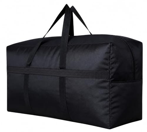YiKitHom Extra Large Storage Duffle Bag for Travel Black Oversized Giant Big Traveling Duffle Bag