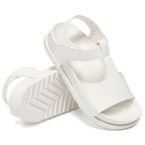 XTJSCBDSH Kids Sandals for Girls and Boys, Summer Soft Faux Leather Flat Shoes, Non-Slip Comfort Lightweight Beach Walking Sandals with Back Strap