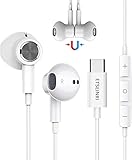 【Perfekter Stereoklang】 Der USB C Kopfhörer eingebaut hohe Qualität DAC Chip reduziert den Verlust bei der Tonübertragung. Bietet Premium Sound mit fein abgestimmter Akustik, die starke Bässe, Höhen und klare Mitten ausbalanciert. Sie können ein authentisches Live Musikerlebnis genießen.