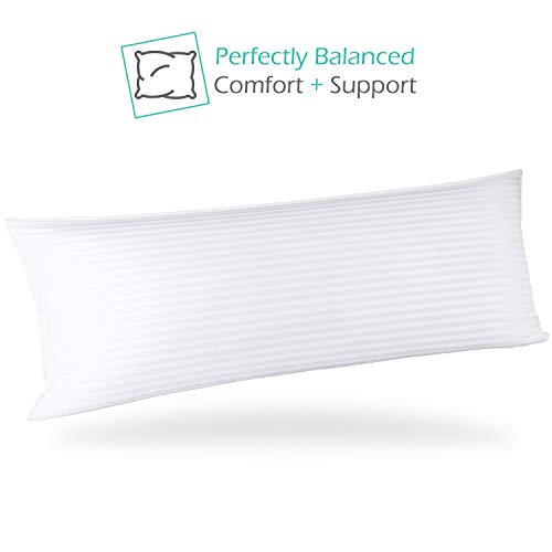 Image of Nestl Body Pillow for Adults - Long Pillow for Bed -Down Alternative Pregnancy Pillow - 100% Cotton Pillow with Polyester Fiber Filling - Soft Pillow for Side Sleeper - 20 x 54 Inches