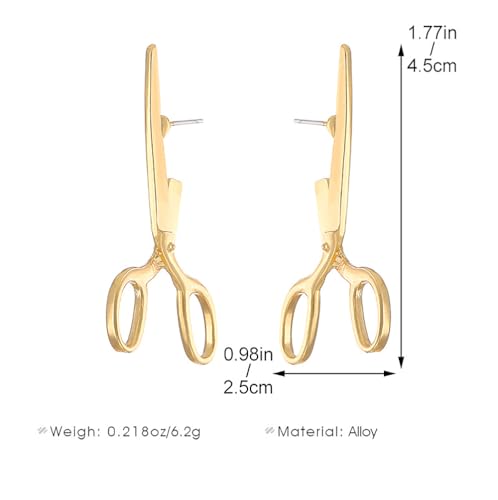 Vintage Scissors Stud Earrings Funny Scissor Earrings for Women Funky Shears Unique Design Earrings Creative Personal Holiday Gift Earrings3