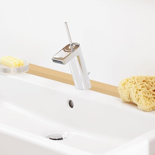 Image of 3 Rolls 1.5 Inch Caulk Tape Self Adhesive Toilet Caulking Strip Bathroom Sealing Caulk Strip Peel and Stick Bathtub Caulking Tape, 10.5 Feet Each Roll (Almond)