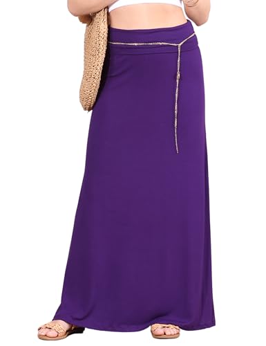 Image of Popana Long Maxi Skirt for Women, Flowy Long Skirts for Women | High Waisted Soft Trendy Rayon, Sundress Convertible Skirt, Long Length Bodycon Maxi Skirt, Petite and Plus Size