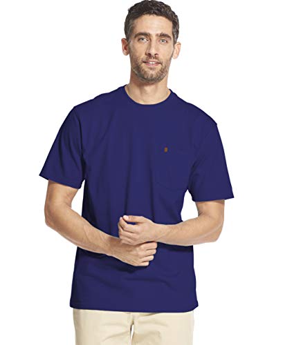 IZOD Men's Saltwater Short Sleeve Solid T-shirt With Pocket, Club Blue 1, Large (Slim)