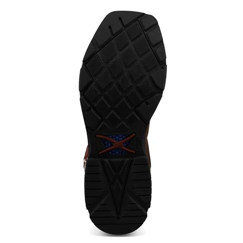Image of Twisted X Men's 11 inch Western Work Boot, Square Toe with CellStretch, Copper Brown & Multi, 10 EE