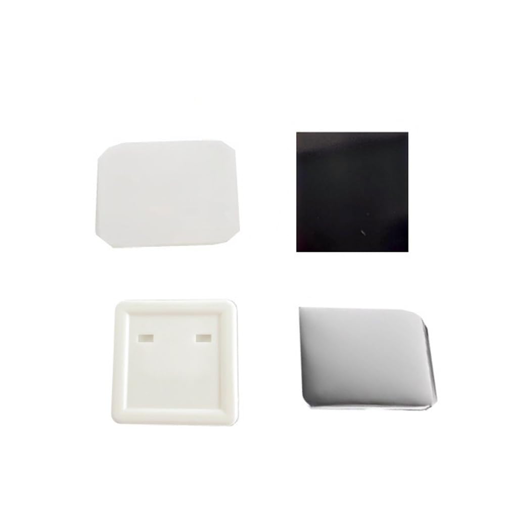 Puste magnesy na lodówkę, 100 szt., kwadratowe, 50 x 50 mm, wszechstronne magnesy dekoracyjne DIY do reklamy, tablicy, biura, kalendarza, kuchni, dekoracji domu (PCW + guma)