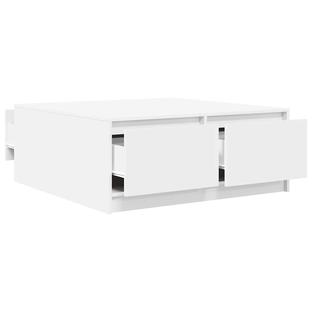 vidaXL Mesa de Centro con cajones Blanca 100x100x40 cm
