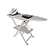 MOHOME Asse da Stiro Legno Faggio Bianco Pieghevole Salvaspazio Tappetino Silicone Portacaldaia Rotelle Trasportabili Dimensioni 123 x 89 x 48 cm Made in Italy Con Set 3 Grucce in Omaggio immagine