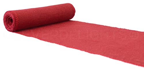 Vibrant 9-Inch Red Jute Burlap Roll - Premium Quality, Finished Edges, 5 Yards for Crafting and Decor