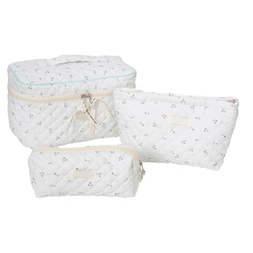 3点セット メイクアップバッグ 旅行用 コスメバッグ セット 大容量 トイレタリーバッグ フラワープリント ウォッシュバッグ ペンケース 女性 女の子用