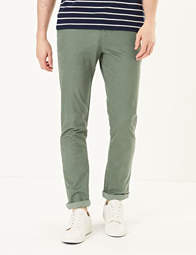 Image of Marks & Spencer Mens Solid Mid Rise Slim Fit Chinos