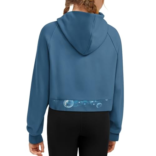 Girls Half Zip Collar Sweatshirts Long Sleeve Pullover Top with Pocket2