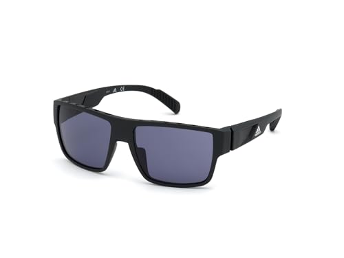 Adidas Men’s Polarized Sunglasses – Matte Black Round Shades with Smoke Lenses & Injected Frame, 57 mm