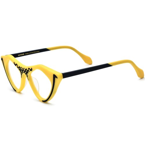 Image of HEPIDEM Multicolor Acetate Glasses Frame Women Cat Eye Eyeglasses Men Optical Spectacles 9291