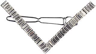 CHIMERA Metal Hair Clips Fashion Geometric V-shape Barrettes Shiny Rhinestone Hairgrip for Women Silver