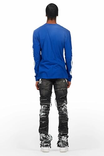 Men's Kodak Grey/White Painter Stacked Flare Fringe Jean4