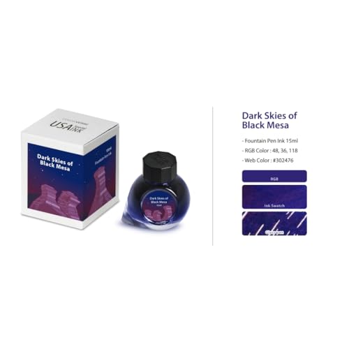 Image of Colorverse Ink - USA Special Series - Oklahoma - Dark Skies of Black Mesa (15ml) Fountain Pen Ink