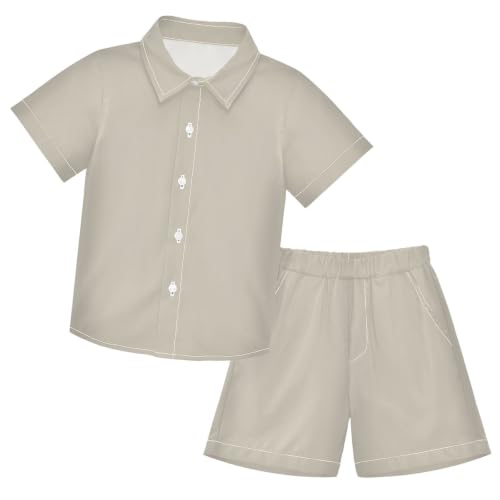 Image of 3T Toddler Boy Shorts Set Teal Hawaiian Button Down Shirts Summer Outfits for Little Boy
