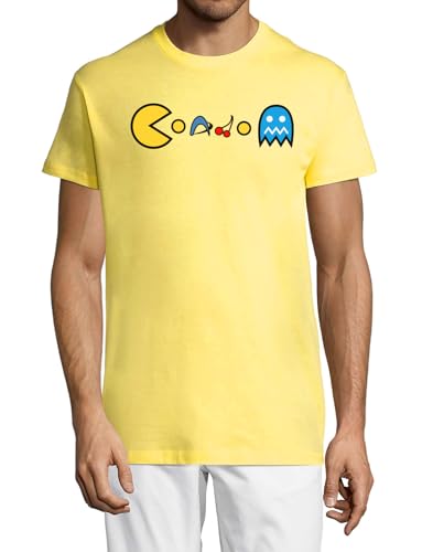 T-shirt col rond coton homme jaune mode urbaine décontractée