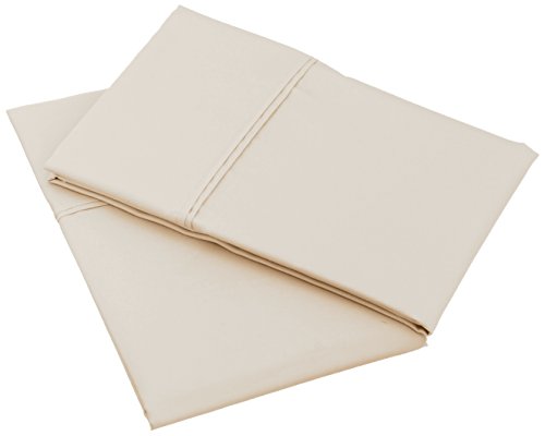 Image of Amazon Basics 400 Thread Count Cotton Pillow Case, King, Set of 2, Beige, 40 inch L x 20 inch W, Pillows Not Included (Pack of 2)