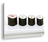 deyoli traditionell japanisches Sushi-Gericht Format:90x60 cm als Leinwandbild, Motiv fertig gerahmt auf Echtholzrahmen, Hochwertiger Digitaldruck mit Rahmen