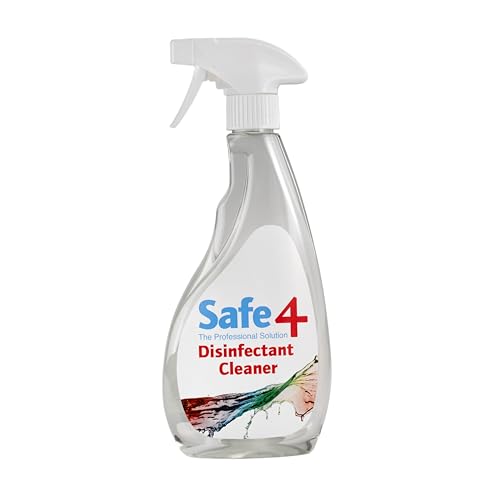 Safe4 Professional Surface Disinfectant Ready to Use - Enhanced Formulation UK Manufactured for Effective Virus & Bacteria Protection (500ml Pack of 1 Odourless)