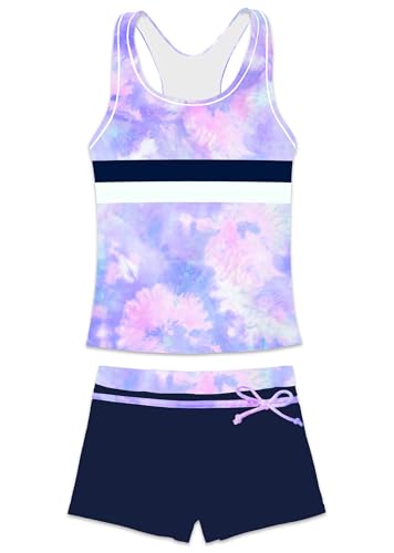 Image of Little Girls' Summer Swimwear Two Piece Boyshort Tankini Kids Swimsuit