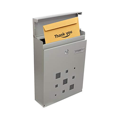 PEELCO Modern Vertical Wall Mount Locking Mailbox in Gray