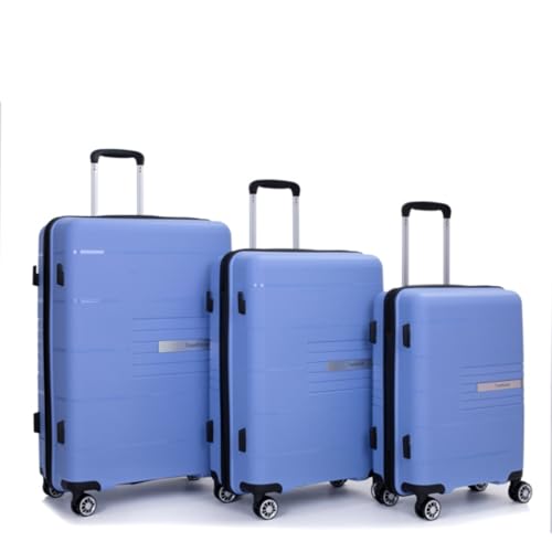 3 Pieces of Luggage, Suitcase, Luggage Set, Trolley, Travel Case, with Spinner Wheels, Combination Lock, 20/24/28 Inches,Purplish Blue2