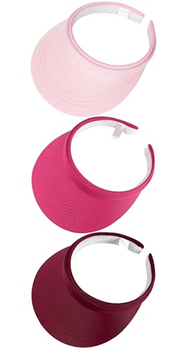 Image of 3 Pack Sports Sun Visor Hat Women Men Adjustable Clip On Visors Outdoor Golf Beach Cap