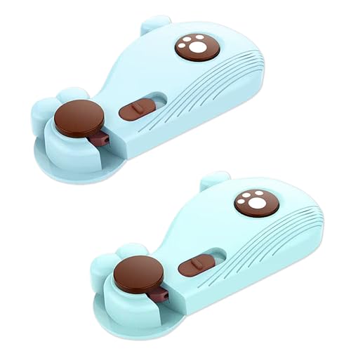 Image of GLUN 2 Piece Whale Shape Baby Safety Drawer Lock with Strong Adhesive, No-Drill Child Proof Cabinet & Fridge Lock, Double-Sided Tape for Drawers, Cupboards & Cabinets