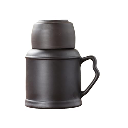 Lamantt;紫土ティーポットティーセット、450ml、和風、コンパクト、軽量、エレガント、スタイリッシュ、旅行、家庭、アウトドア、オフィスに最適 (K紫砂)