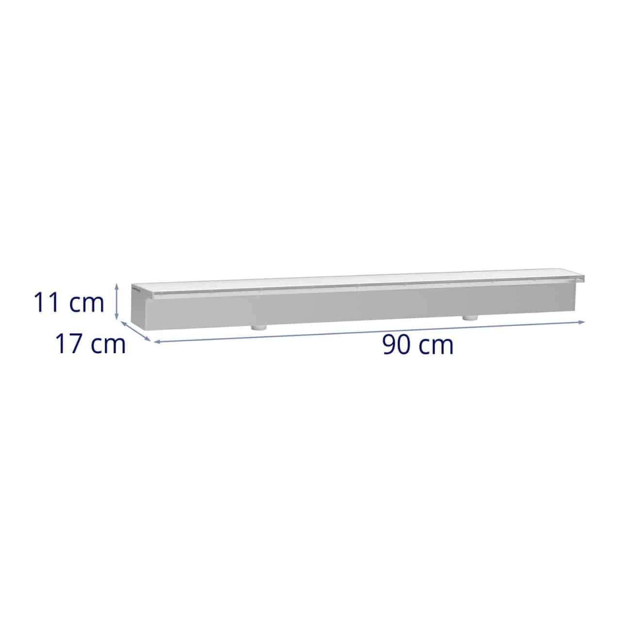 UNI_WATER_32 - Doccia a cascata in acrilico, 90 cm, illuminazione a LED blu/bianco, 30 mm