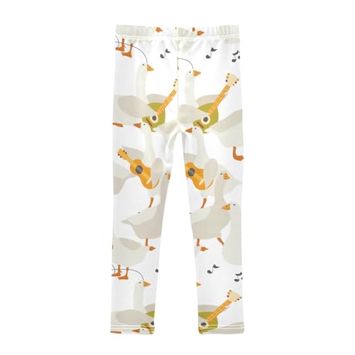 Geese with Musical Girls Leggings,Workout Leggings for Girls Toddler Athletic Leggings Size for 3-10T2