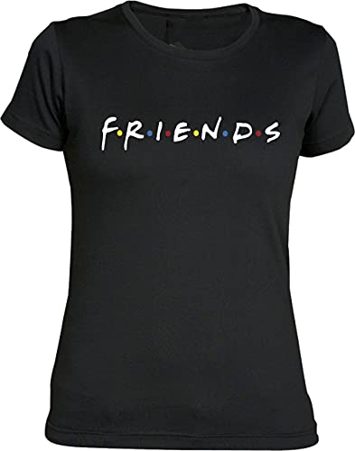 Camisetas EGB Camiseta Chica Serie Friends ochenteras 80´s Retro (Negro, M, m)
