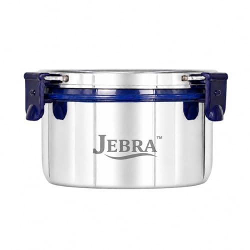 Image of Stainless Steel Lunch Box with Airtight Leakproof Lid,Easy to Clean Tiffin Box for Office,School & Kids,Navy Blue,Set of 1 (600ML) Tall