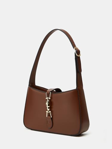 Stylish Leather Shoulder Bag, Women's Fashion Handbag with Gold Hardware2