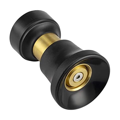 Hose Nozzle, Lichamp Heavy Duty Brass Fireman Style High Power Leak Proof Adjustable Garden Water Sprayer, Suitable for Car Wash, Patio Cleaning, Watering Lawn and Garden, Shower Pets (Black) Cover