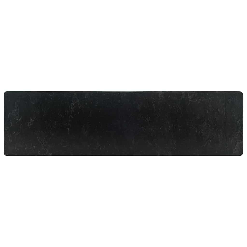 vidaXL Waschbecken 45x30x12cm Marmor Waschschale Waschtisch Aufsatzwaschbecken Waschplatz Handwaschbecken Becken Bad Aufsatzbecken Hochglanz-Schwarz