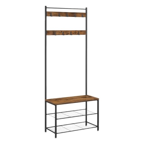 GHFXSCV Porte-Manteau d'entrée en métal avec Banc et Range-Chaussures, Porte-Manteau Amovible, séparateur de Couloir pour Hall d'entrée et Porte d'entrée...