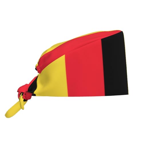 YYHWHJDE Breathable Work Hat Flag of Belgium Prints Adjustable Comfortable Chef Hat for Women & Men Black
