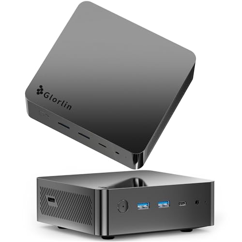 Glorlin GT105 Mini PC, AMD Ryzen 7 8745HS (hasta 4.9GHz), Radeon 780M, 16GB DDR5, 1TB NVMe SSD, Windows 11 Pro, USB4, 2.5G LAN, WiFi 6, Mini Ordenador PC